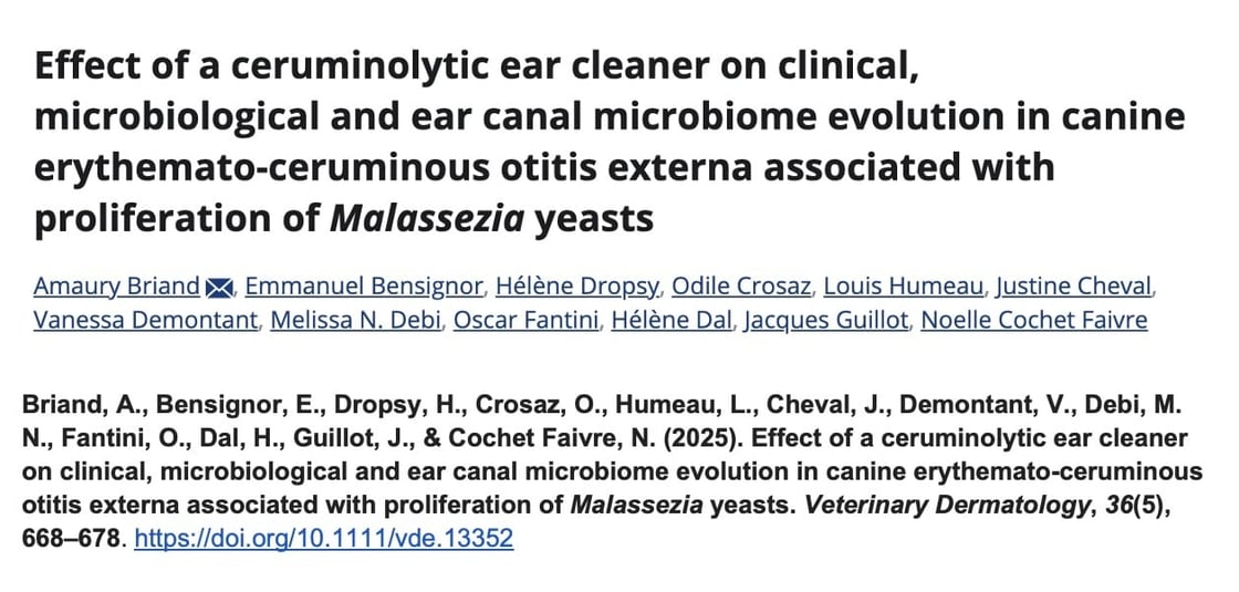 Ceruminolytic ear cleaner as sole treatment for Malassezia-associated erythemato-ceruminous otitis externa