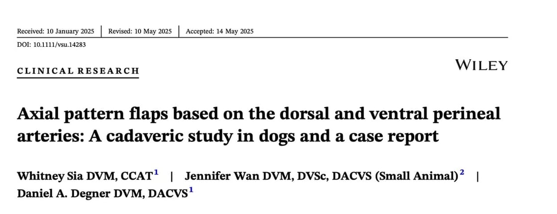 Angiosomes of the dorsal and ventral perineal arteries in dogs, Veterinary Surgery